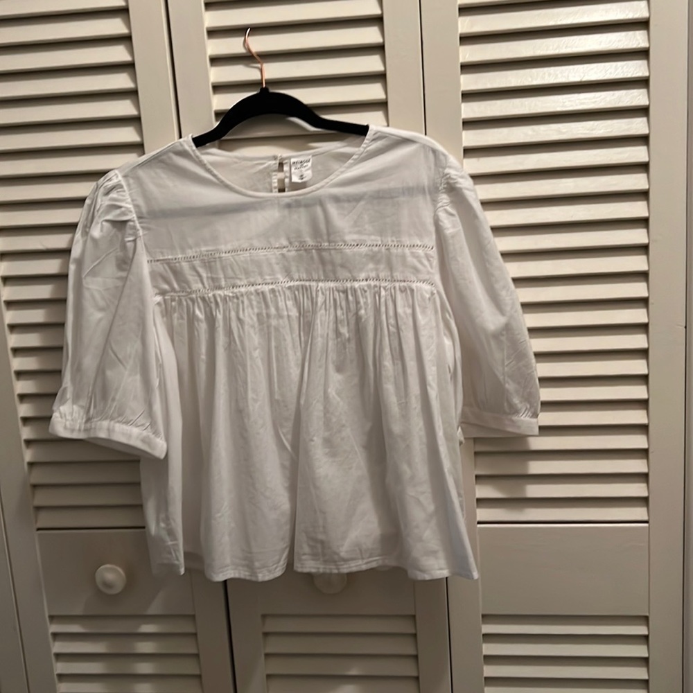 Melrose Market , size L, white blouse, NWOT,$49.00 orig. $25.00
